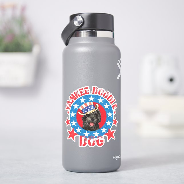 Sticker en vinyle de chien d'eau portugais patriot (HydroFlask)