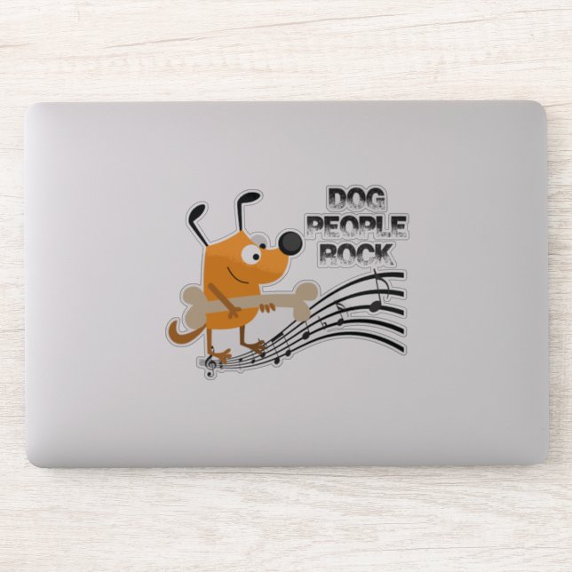 Sticker en vinyle de chien Rock People (Ordinateur)