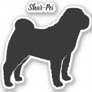 Sticker en vinyle de chien Shar Pei chinois