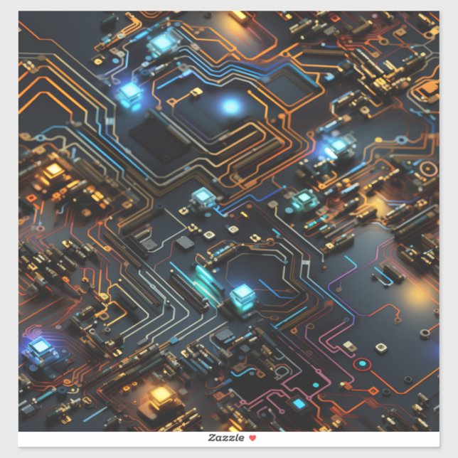 Sticker en vinyle de circuit électronique (Feuille)