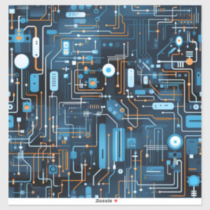 Sticker en vinyle de circuit électronique