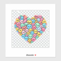 Sticker en vinyle de coeur doux Kawaii