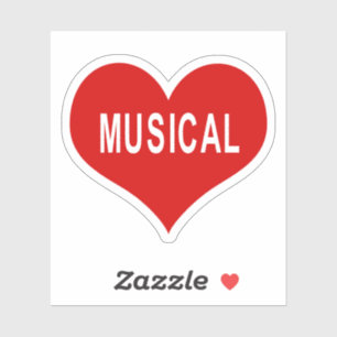 Sticker en vinyle de coeur MUSICAL Red Love