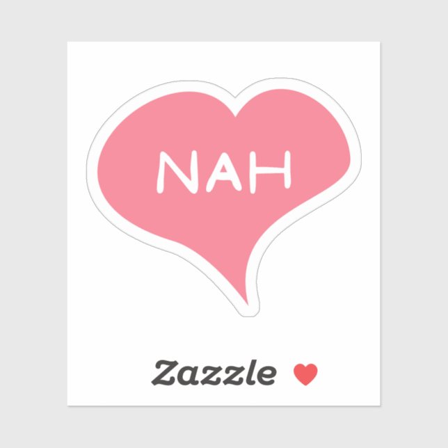 Sticker en vinyle de coeur NAH Love (Feuille)