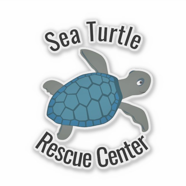 Sticker en vinyle de conception de tortue de mer (Devant)