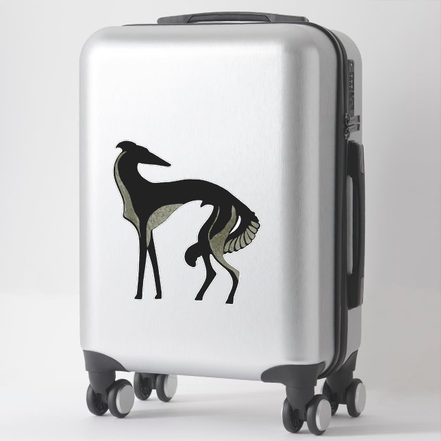 Sticker en vinyle de couleur Borzoi Die Art Déco (Sur valise)
