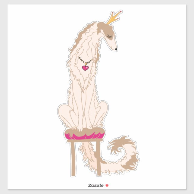Sticker en vinyle de Fwn et Tan Royal Borzoi Die C (Feuille)