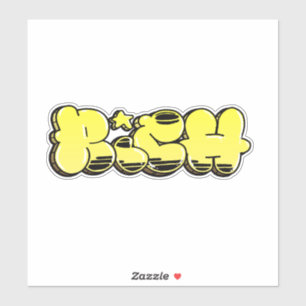 Sticker en vinyle de graffiti "riche" sur mesure