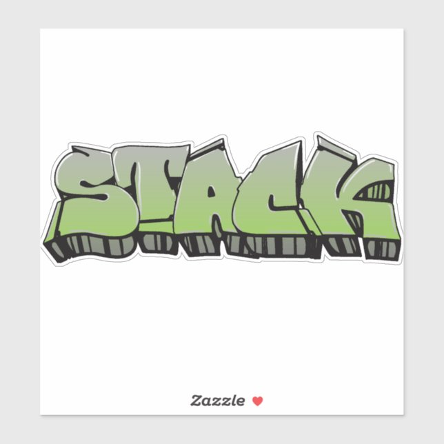 Sticker en vinyle de graffiti "Stack" sur mesure (Feuille)