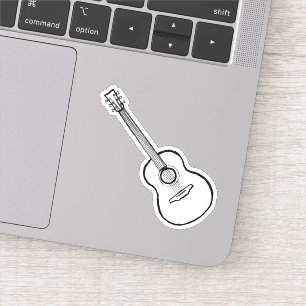 Sticker en vinyle de Guitare 3" x 3" sur mesure