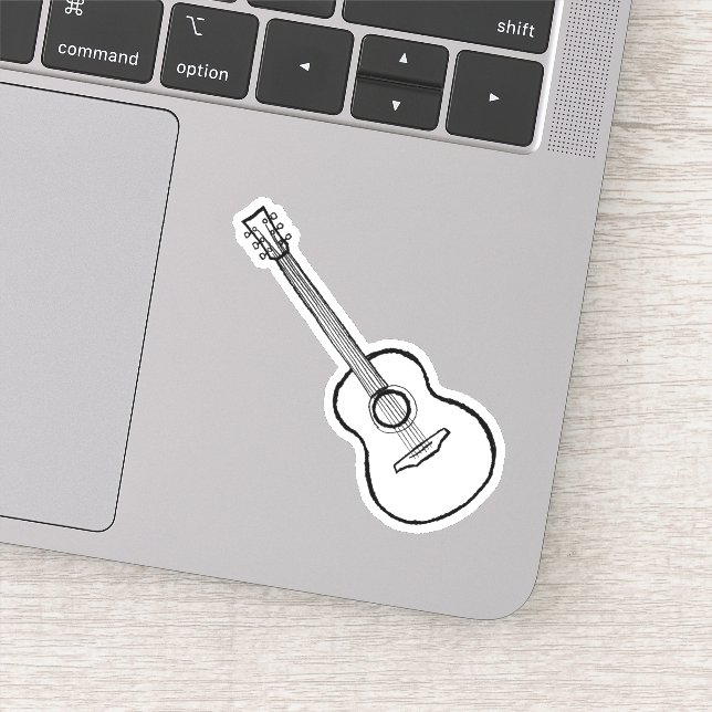 Sticker en vinyle de Guitare 3" x 3" sur mesure (Détail)