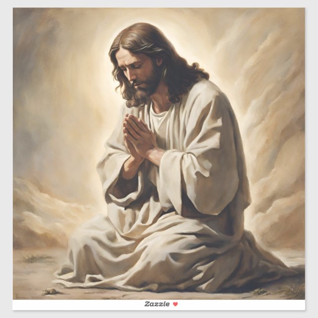 Sticker en vinyle de Jésus (Feuille)