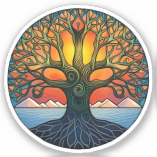 Sticker en vinyle de l'arbre de vie
