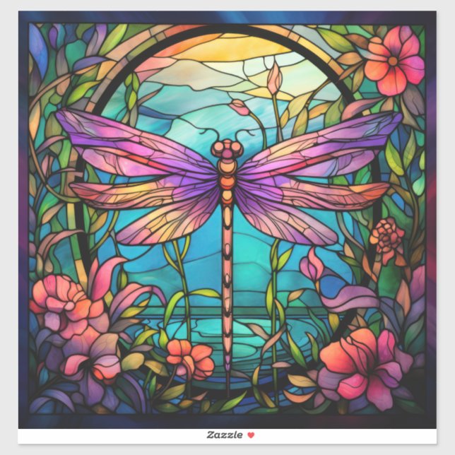 Sticker en vinyle de libellule (Feuille)