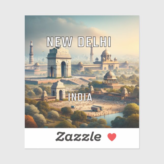 Sticker en vinyle de New Delhi Inde 3 pouces (Feuille)