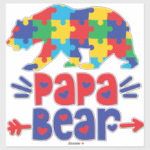 Sticker en vinyle de Papa Bear