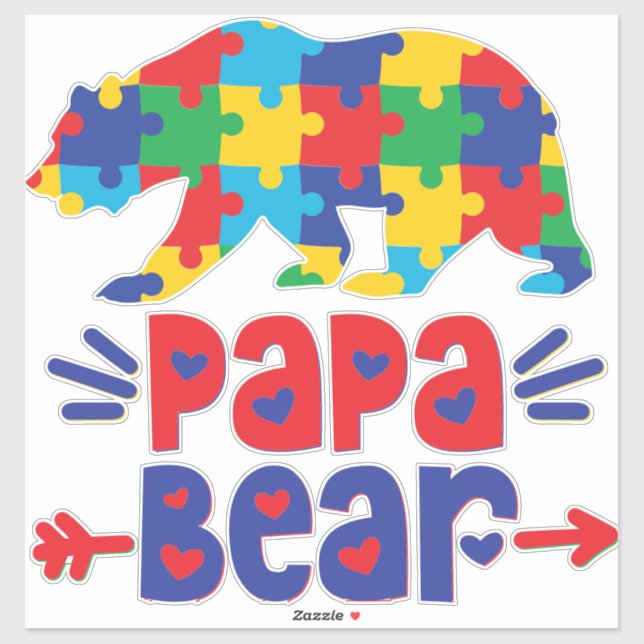 Sticker en vinyle de Papa Bear (Feuille)