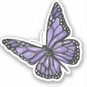 Sticker en vinyle de papillon pourpre