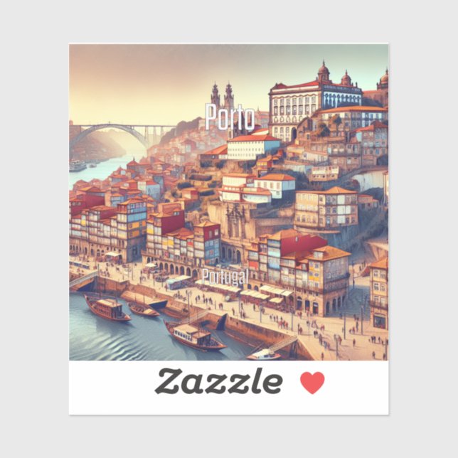 Sticker en vinyle de Porto Portugal 3 pouces (Feuille)
