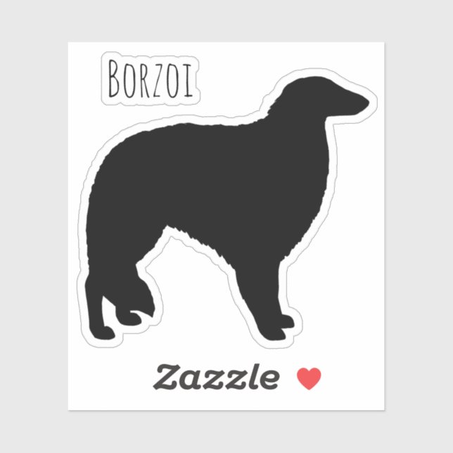 Sticker en vinyle de race de chien Cool Borzoi Sil (Feuille)