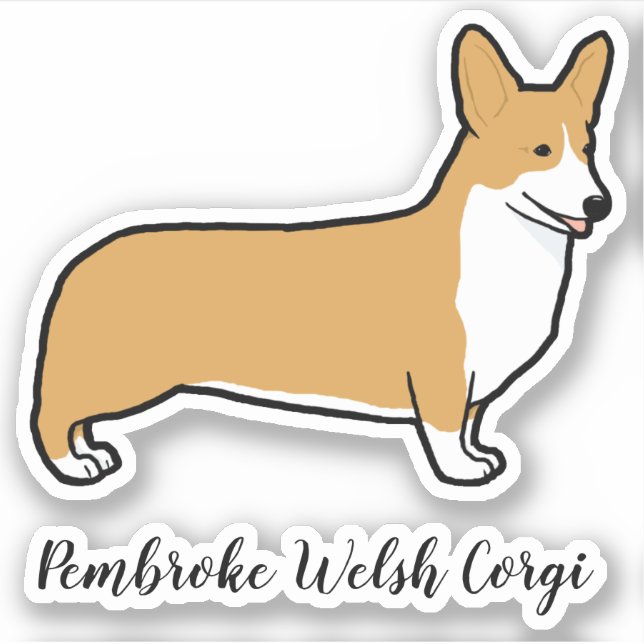 Sticker en vinyle de race de Chien de Corgi de Gal (Devant)