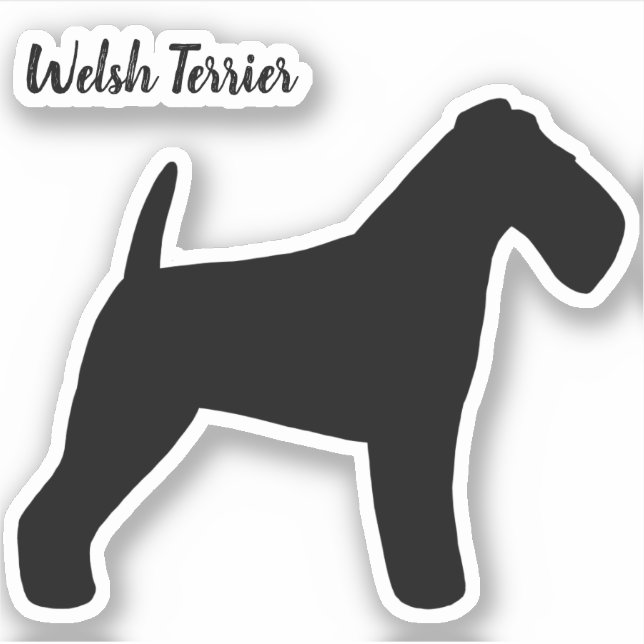 Sticker en vinyle de race Welsh Terrier Silhouette (Devant)