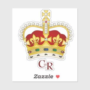 Sticker en vinyle de roi Charles III Monogramme et