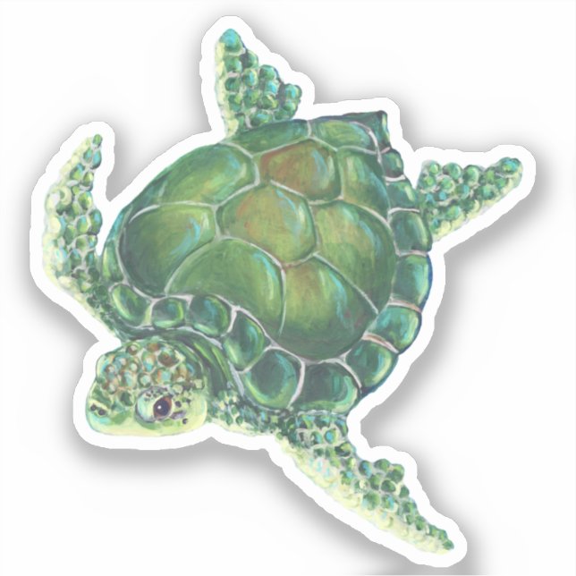 Sticker en vinyle de tortue de mer (Recto)