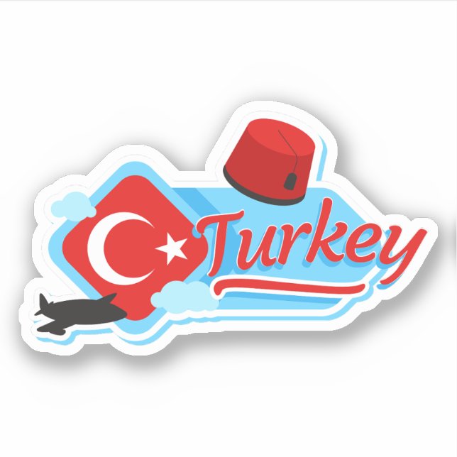 Sticker en vinyle de voyage de Turquie (Devant)