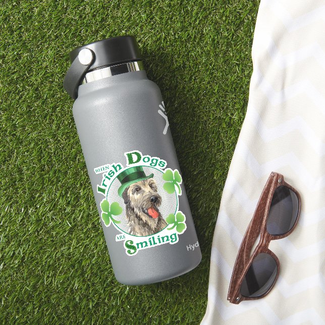 Sticker en vinyle de Wolfhound de la Saint-Patrick (HydroFlask Insitu)