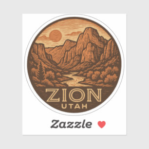Sticker en vinyle de Zion National Park Utah