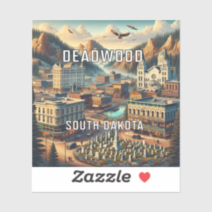 Sticker en vinyle Deadwood South Dakota 3 pouces