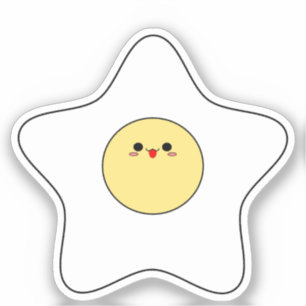 Sticker en vinyle d'oeuf frit Kawaii Star