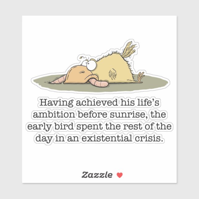 Sticker en vinyle d'oiseau précoce (Feuille)