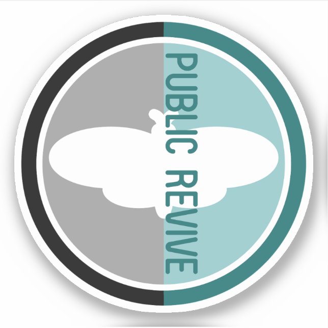 Sticker en vinyle du logo de relance publique (Devant)