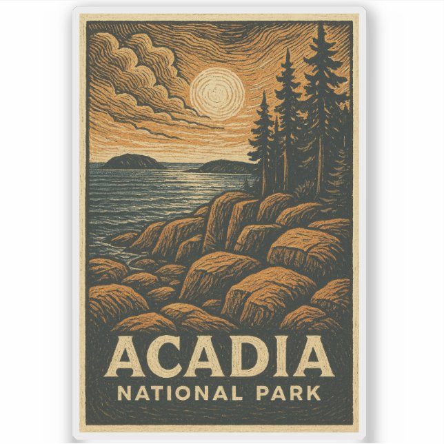 Sticker en vinyle du Parc national Acadia (Devant)