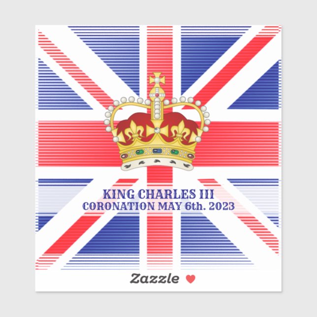 Sticker en vinyle du roi Charles III (Feuille)