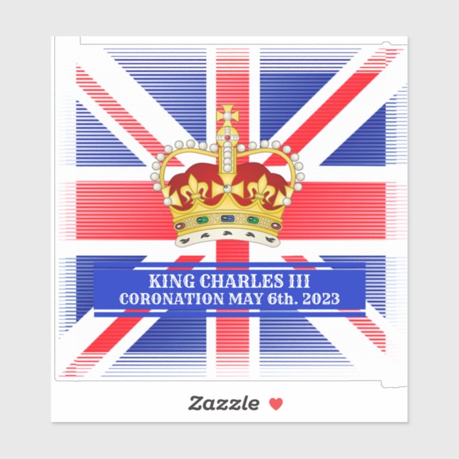 Sticker en vinyle du roi Charles III (Feuille)