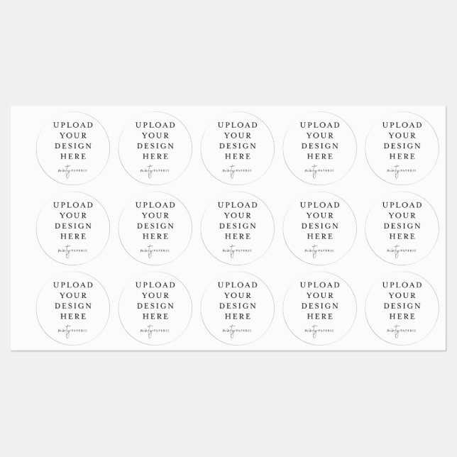 Sticker en vinyle étanche ronde de 1,5 po (Feuille)