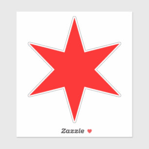 Sticker en vinyle étoile rouge Chicago à 6 branche