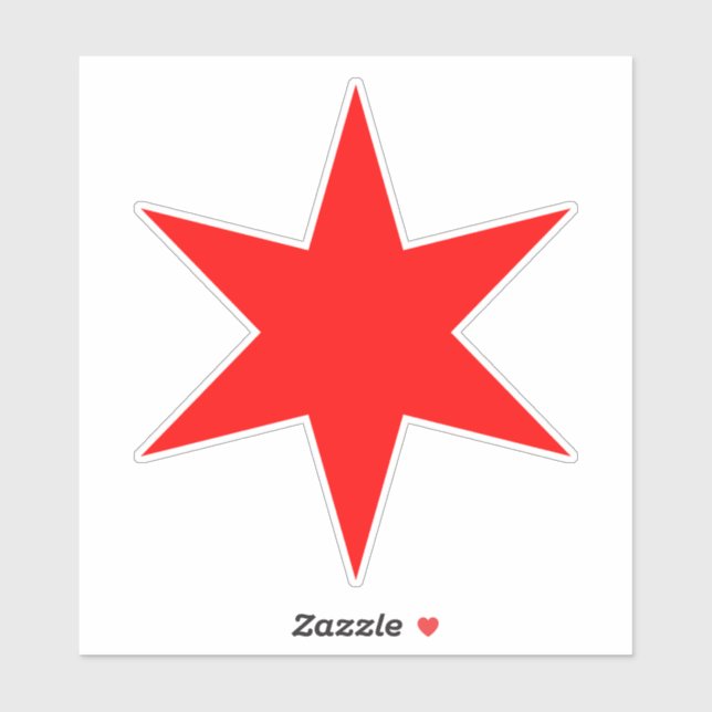 Sticker en vinyle étoile rouge Chicago à 6 branche (Feuille)
