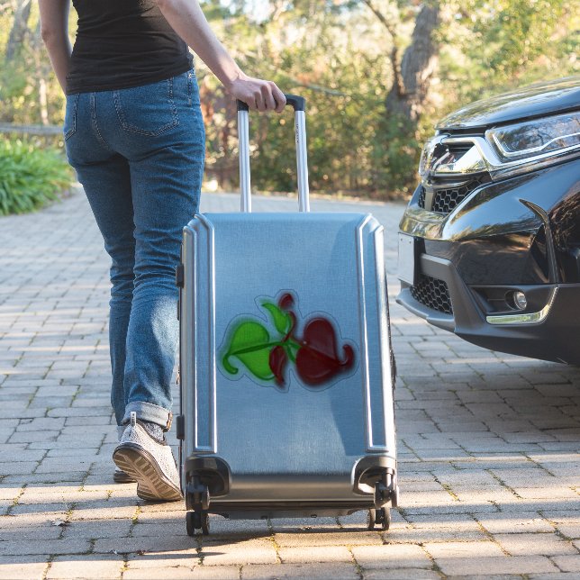 Sticker en vinyle - Feuilles verts et rouges en 3D (Valise Insitu)