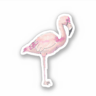 Sticker en vinyle Flamant rose