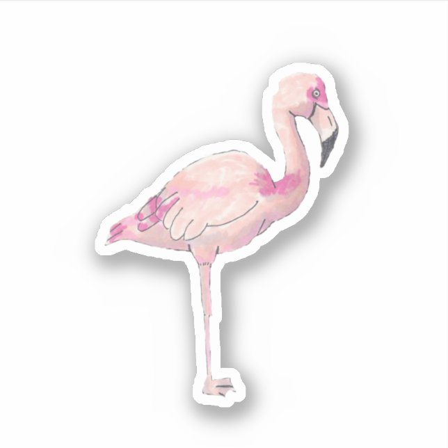 Sticker en vinyle Flamant rose (Devant)