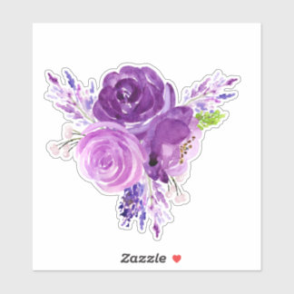 Sticker en vinyle - Fleurs d'aquarelle brillantes