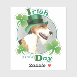 Sticker en vinyle Fox Terrier pour la Saint Patric
