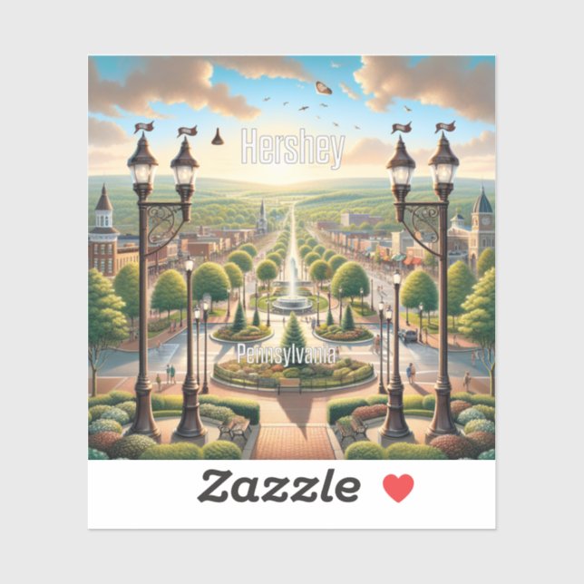 Sticker en vinyle Hershey Pennsylvania 3 pouces (Feuille)