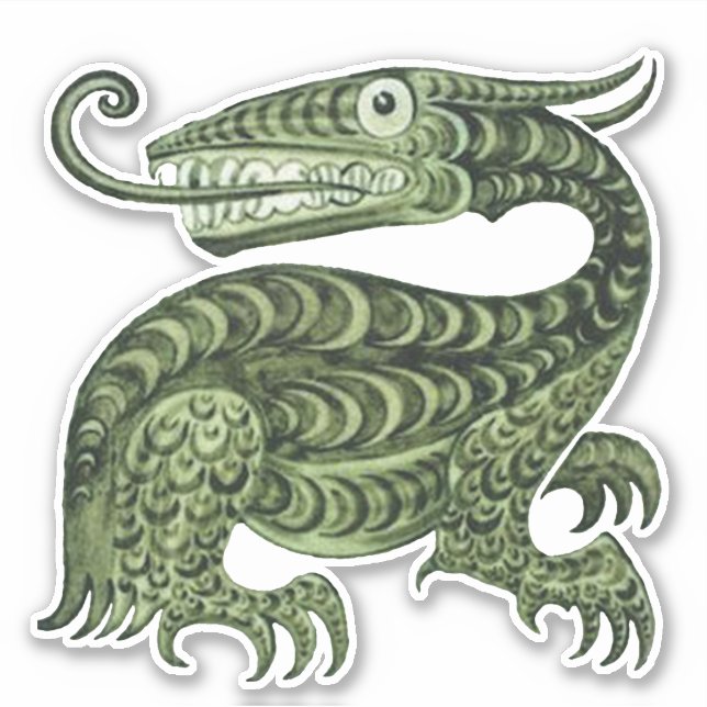 Sticker en vinyle Jabberwock de William De Morgan (Devant)