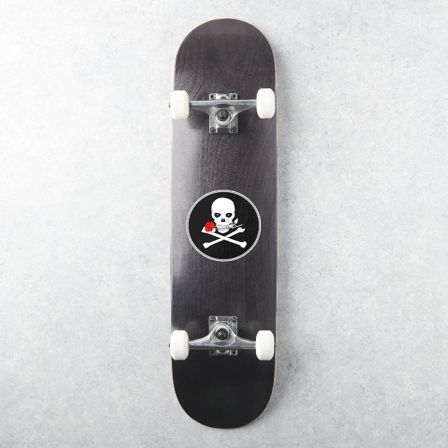 Sticker en vinyle jolly roger (Rose) (Skateboard)