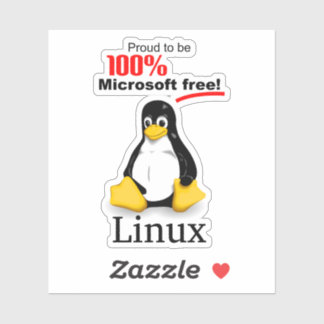 Sticker en vinyle Linux 3x3 - Microsoft Free